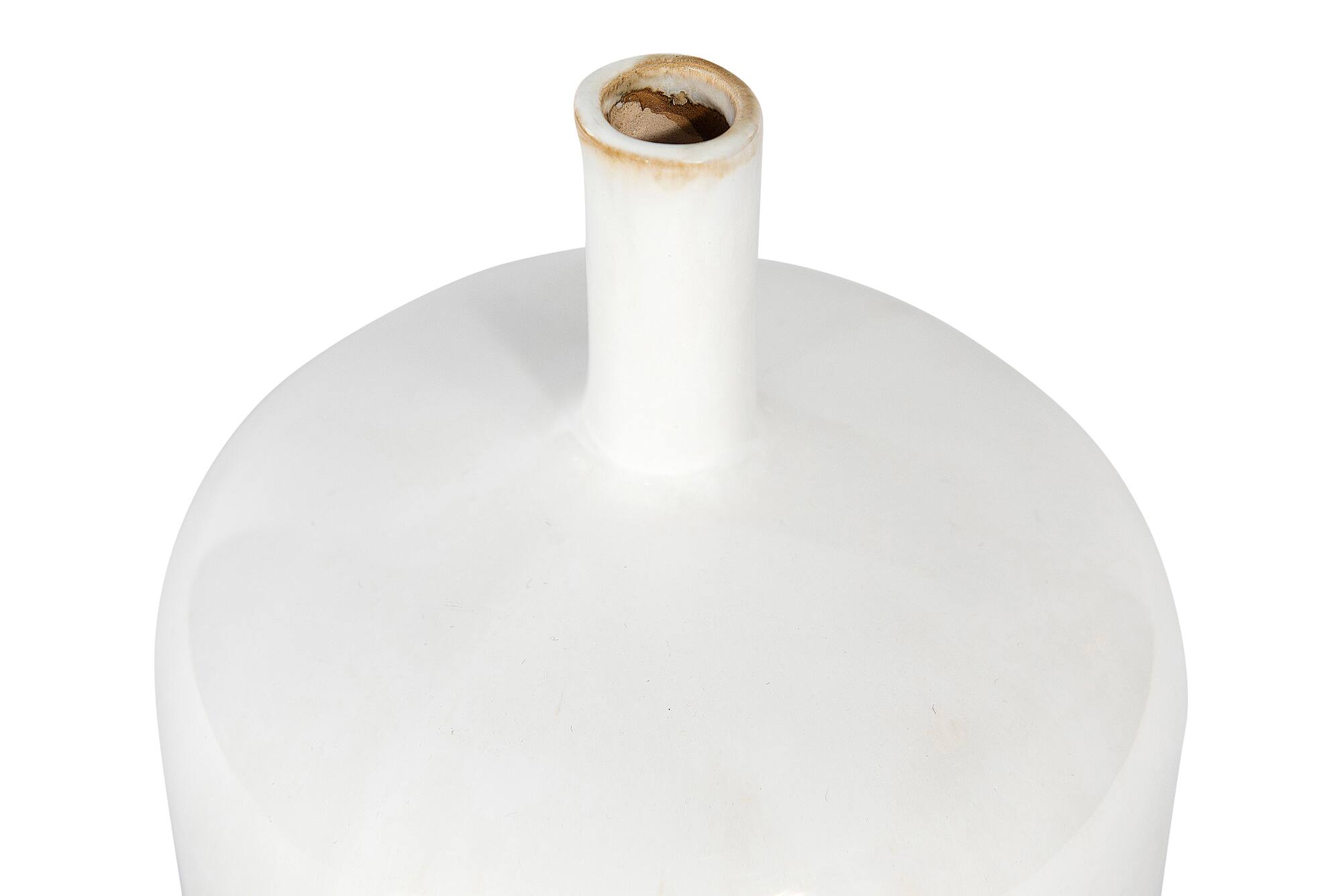 Hello Honey® 6" Cream Stoneware Vase with Reactive Glaze Finish